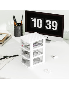 Organizador de Escritorio Gonice 3 Cajones Blanco - 2 Paquetes 2