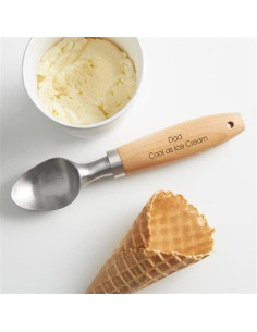 Cuchara de Helado Personalizada Acero Inoxidable con Mango de Madera 2