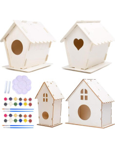 Kit de Casa para Aves DIY Xoeryoy - 4 Piezas de Madera 2