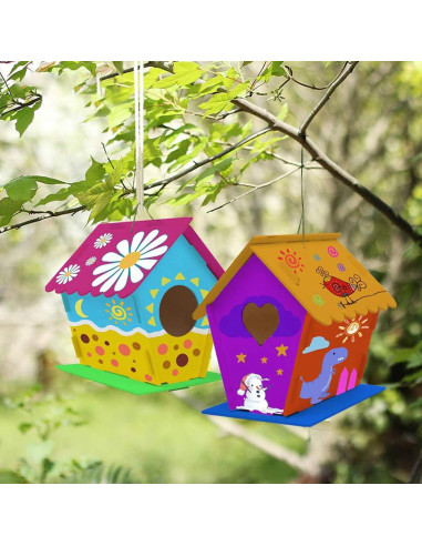 Kit de Casa para Aves DIY Xoeryoy - 4 Piezas de Madera