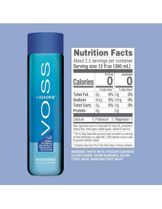 Agua Purificada VOSS+ Aquamin - Paquete de 12 Botellas 850ml 2