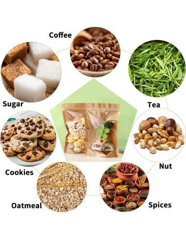 150 Bolsas de Mylar Reclosables Circloophs 10.16x15.24cm Kraft