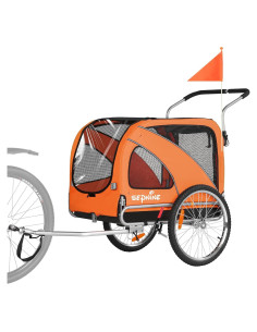 Remolque de Bicicleta para Mascotas Sepnine 40 kg Naranja