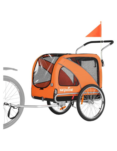 Remolque de Bicicleta para Mascotas Sepnine 40 kg Naranja