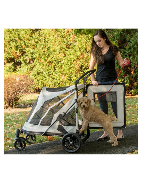 Carrito de Mascotas Pet Gear NO-Zip Platino para Perros y Gatos