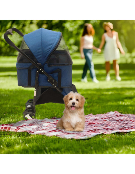 Carrito para Mascotas Critter Sitters Azul 15 kg 4 Ruedas Plegable