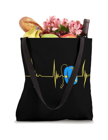 Bolsa Tote Yo-Yo Latido EKG 40.64 cm con Asas de Algodón