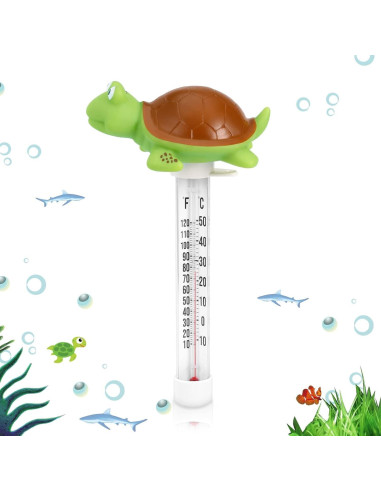 Termómetro de Piscina Flotante Inpool Tortuga - Pantalla Grande