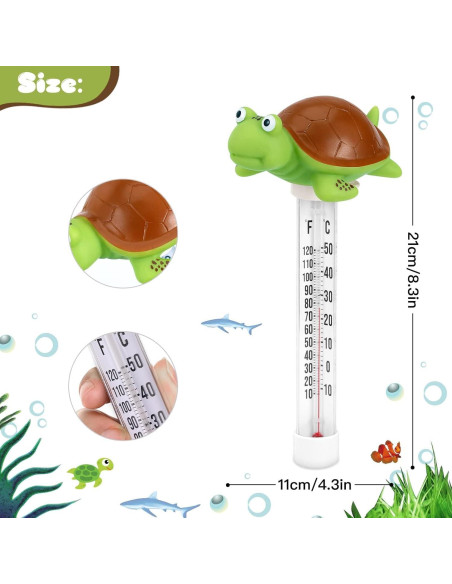 Termómetro de Piscina Flotante Inpool Tortuga - Pantalla Grande
