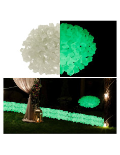 Piedras Acrílicas Luminiscentes Verdes 400 Pcs - Decoración Jardín