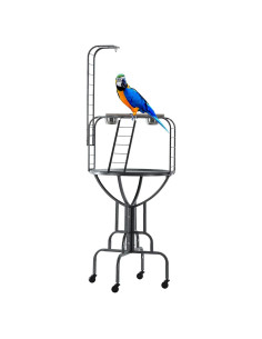 Jaula para Loros Mcage 61x60x170 cm Hierro Forjado con Ruedas