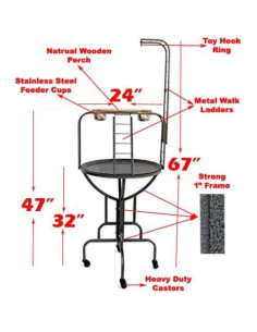 Jaula para Loros Mcage 61x60x170 cm Hierro Forjado con Ruedas 2