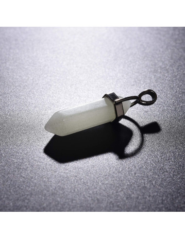 12 Colgantes de Cristal Natural Brillo Verde Luminiscente DIY