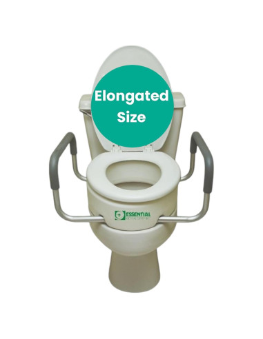 Asiento Elevado para Inodoro Essential Medical Alargado 8.9cm