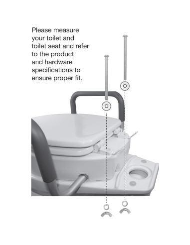 Asiento Elevado para Inodoro Essential Medical Alargado 8.9cm