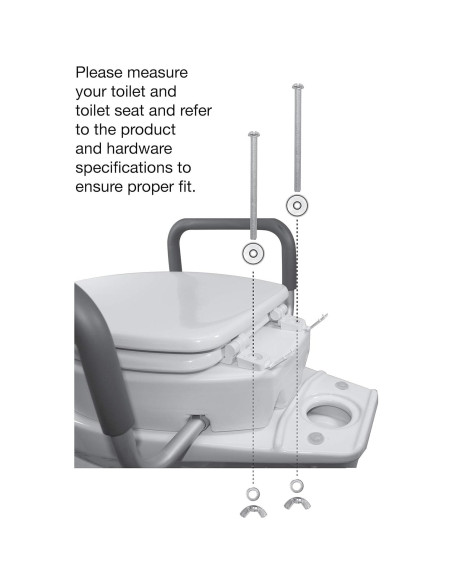 Asiento Elevado para Inodoro Essential Medical Alargado 8.9cm