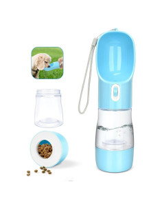 Botella de Agua y Comida para Perros Madeking 258ml Azul