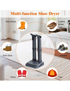 Secador de Botas Eléctrico COSTWAY 2-Zapatos 36W Negro 2