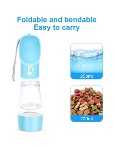 Botella de Agua y Comida para Perros Madeking 258ml Azul 2