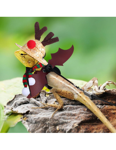 Disfraz Navideño para Dragón Barbudo Ipetboom - Sombrero y Bufanda