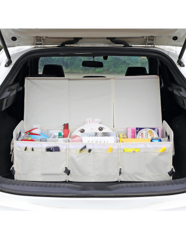 Organizador de Maletero AOKJOY XL Plegable Beige Multi Compartimentos