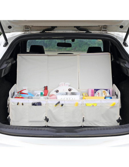 Organizador de Maletero AOKJOY XL Plegable Beige Multi Compartimentos