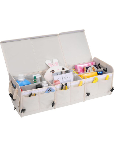 Organizador de Maletero AOKJOY XL Plegable Beige Multi Compartimentos