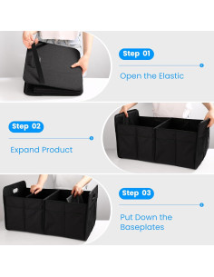 Organizador de Maletero Simple Deluxe 50L Plegable Negro 2