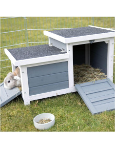 Casa para Conejos TRIXIE - Refugio Madera Gris Interior/Exterior 2