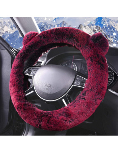 Cubierta de Volante de Peluche FH Group Koala Burdeos Universal