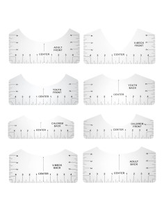 Regla de Alineación de Camisetas VICASKY 8 Piezas PVC Transparente