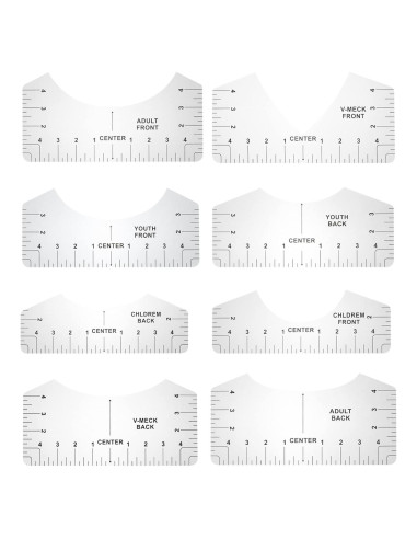 Regla de Alineación de Camisetas VICASKY 8 Piezas PVC Transparente