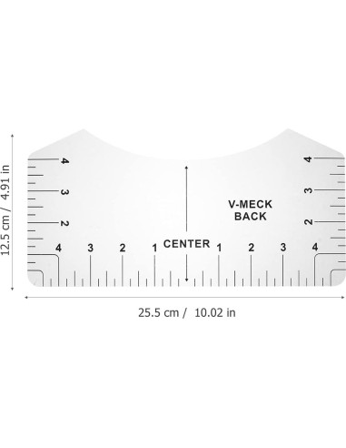 Regla de Alineación de Camisetas VICASKY 8 Piezas PVC Transparente