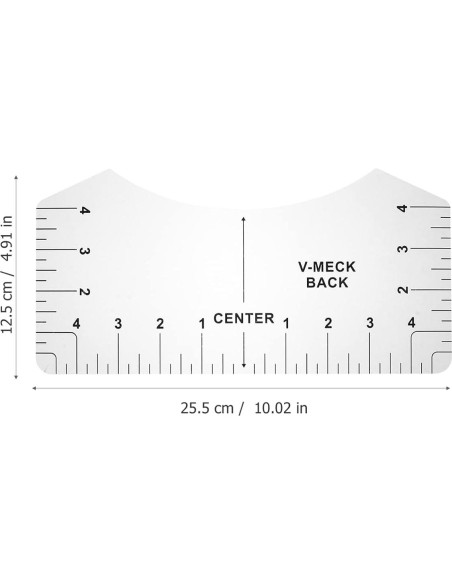 Regla de Alineación de Camisetas VICASKY 8 Piezas PVC Transparente