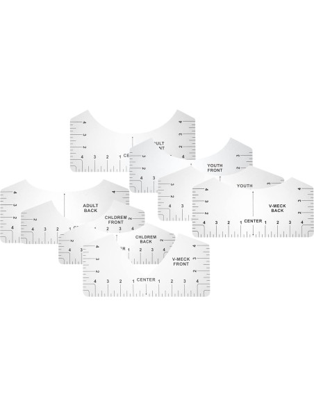 Regla de Alineación de Camisetas VICASKY 8 Piezas PVC Transparente