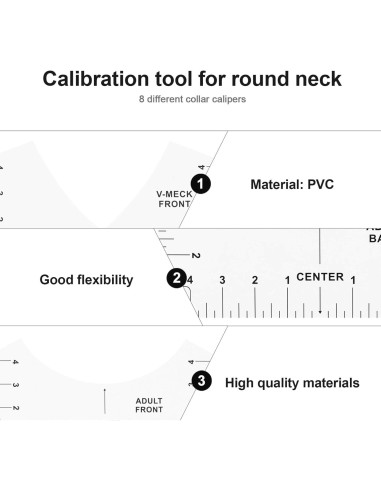Regla de Alineación de Camisetas VICASKY 8 Piezas PVC Transparente