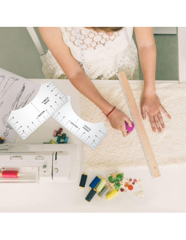 Regla de Alineación de Camisetas VICASKY 8 Piezas PVC Transparente