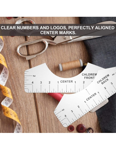 Regla de Alineación de Camisetas VICASKY 8 Piezas PVC Transparente