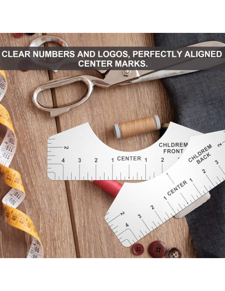 Regla de Alineación de Camisetas VICASKY 8 Piezas PVC Transparente