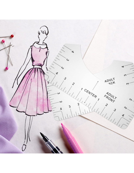 Regla de Alineación de Camisetas VICASKY 8 Piezas PVC Transparente