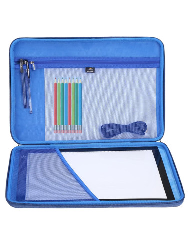 Funda Dura Portátil Aproca Azul para Tableta Luz LED A4