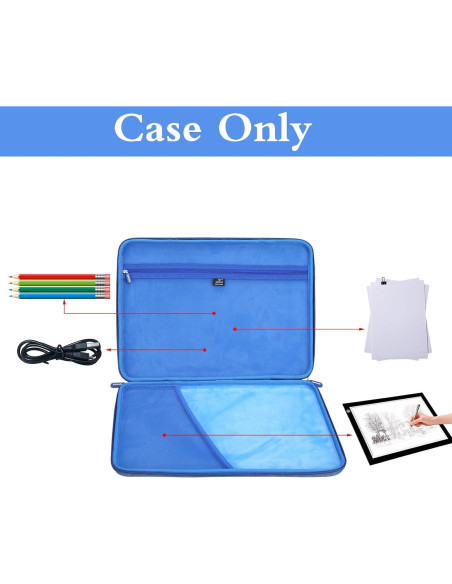 Funda Dura Portátil Aproca Azul para Tableta Luz LED A4