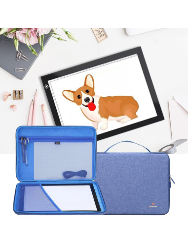 Funda Dura Portátil Aproca Azul para Tableta Luz LED A4