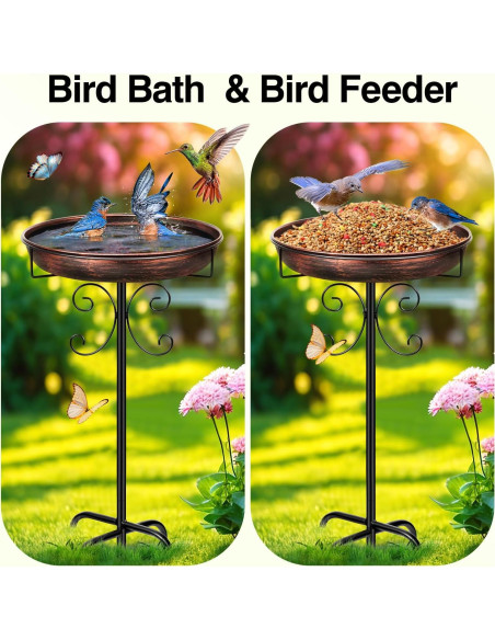 Baño para Aves de Metal Daoeny 30.5cm Bronce Antiguo