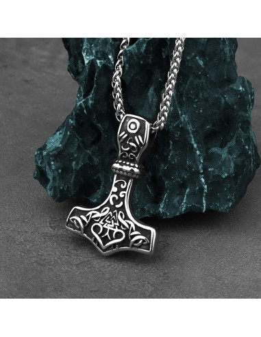 Collar Martillo Vikingo Thor Acero Inoxidable 60 cm
