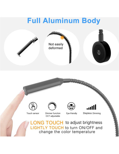 Lámpara de Lectura Montada en Pared VST con USB y Control Táctil