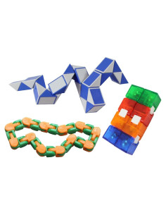Juego de Fidget 3 en 1 - Serpiente, Pista de Clic y Cubo Infinito