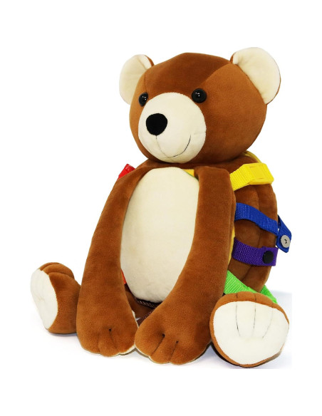 Mochila de Peluche Oso Billy Buckle Toys - Juguete Educativo