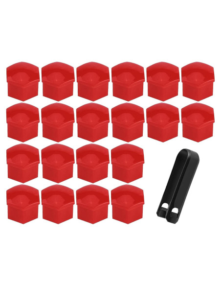 20 Cubiertas de Tuercas de Rueda Lyxheth 21mm Rojo Accesorios Auto