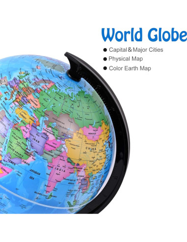 Globo Terráqueo Wizdar 20.32 cm Educativo Rotatorio para Niños